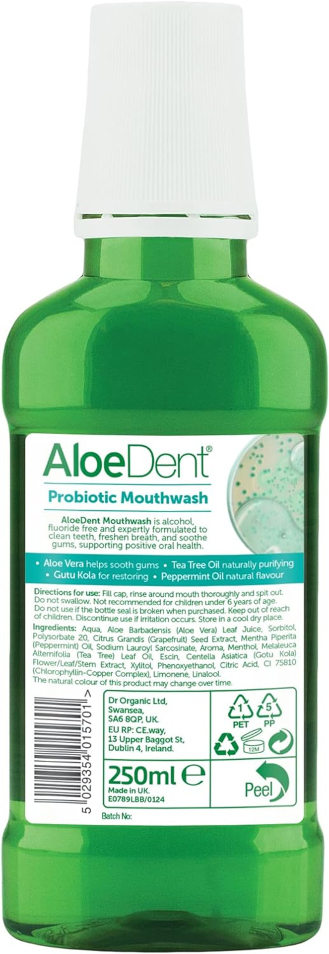 AloeDent Probiotic Mouthwash Fluoride Free - Natural Mouth Wash with Aloe Vera & Xylitol for Mouth Microbiome and Gum Health, Alcohol Free, No SLS, Vegan, 250ml AloeDent Probiotic Mouthwash Fluoride Free - Natural Mouth Wash with Aloe Vera & Xylitol for Mouth Microbiome and Gum Health, Alcohol Free, No SLS, Vegan, 250ml