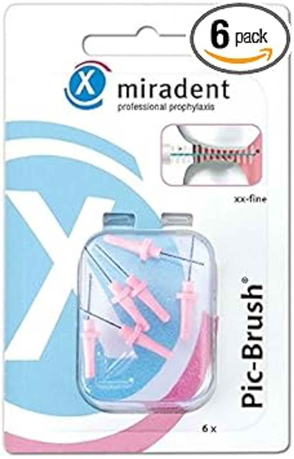 Interdental Brushes from Miradent fits Pic-Brush Holder 6pk Choose Various Sizes (XX Fine 0.45mm-1.6mm)