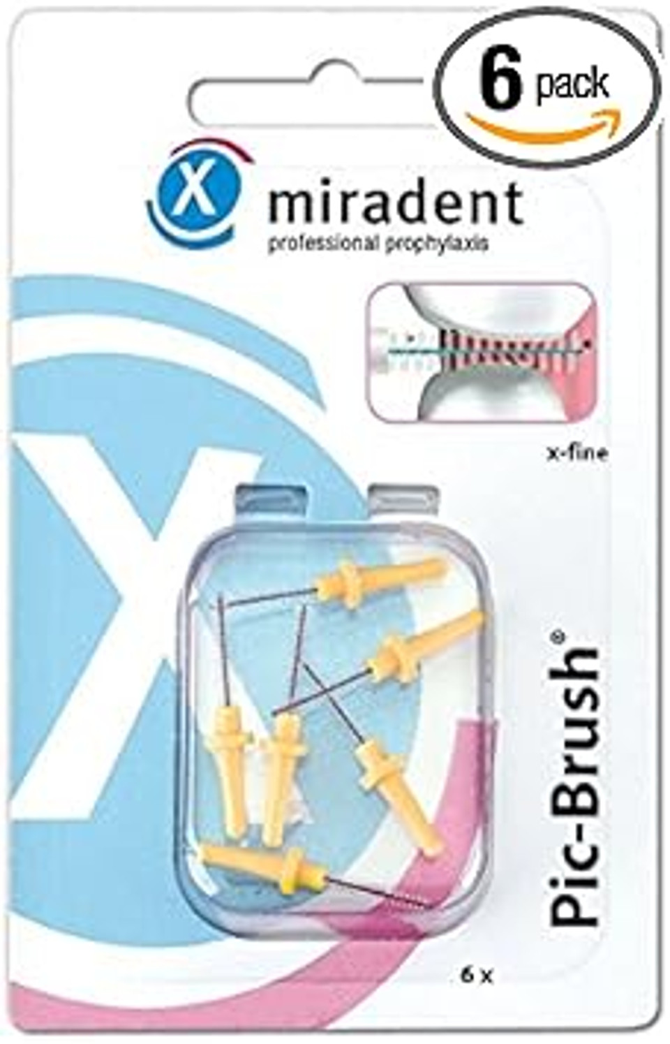 Interdental Brushes from Miradent fits Pic-Brush Holder 6pk Choose Various Sizes (X Fine 0.5mm-1.8mm)