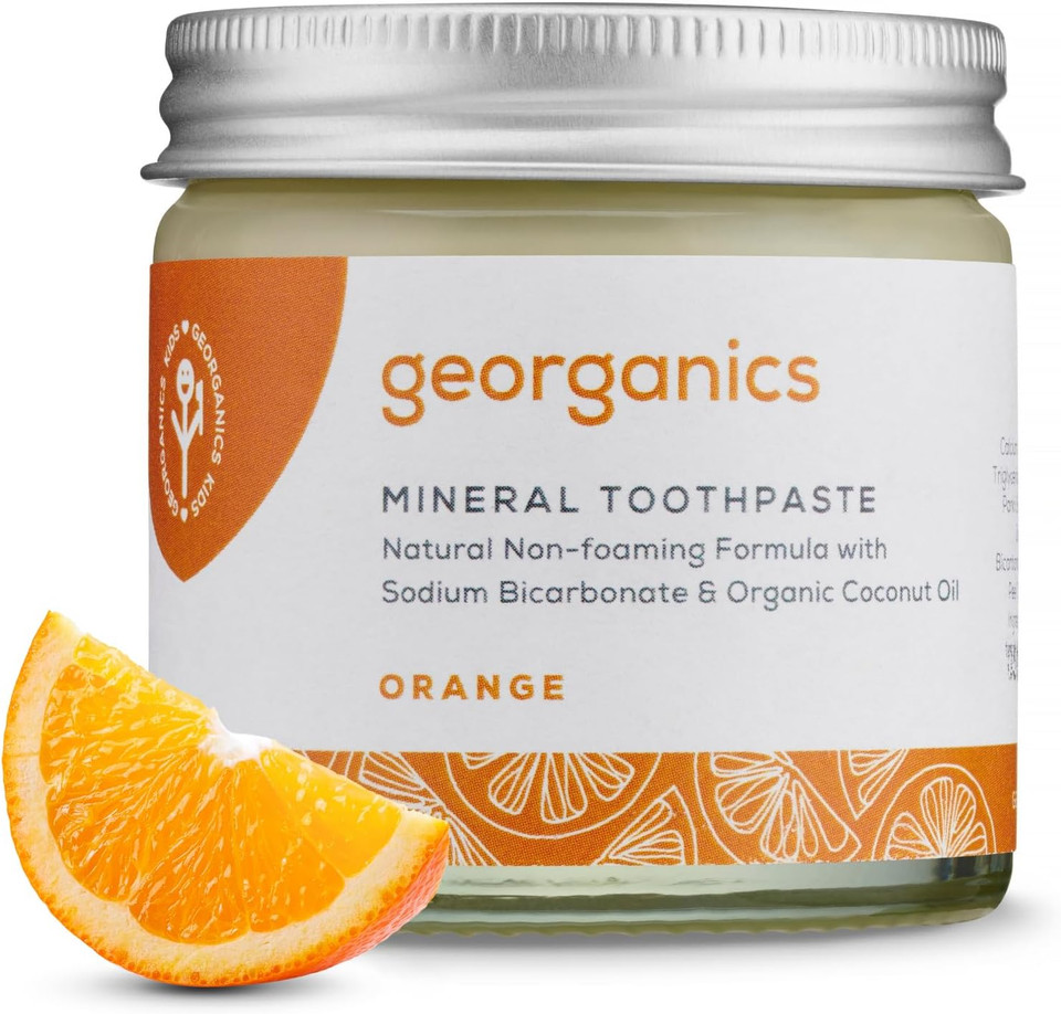 Georganics Mineral Toothpaste - 60ml - Tea Tree Flavour - Fluoride, SLS & Glycerine Free - Non-Foaming Natural Toothpaste with Virgin Coconut Oil - Certified Cosmos Natural, Vegan and Cruelty-Free