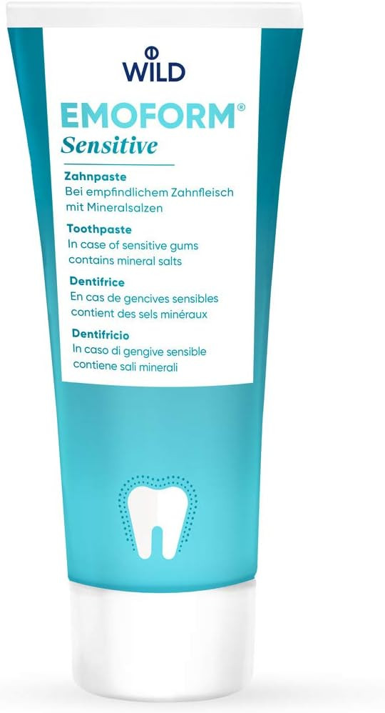 Emoform Sensitive Toothpaste, in case of Sensitive Gums, Contains Mineral Salts, with Fluoride, Prevents Tooth Decay