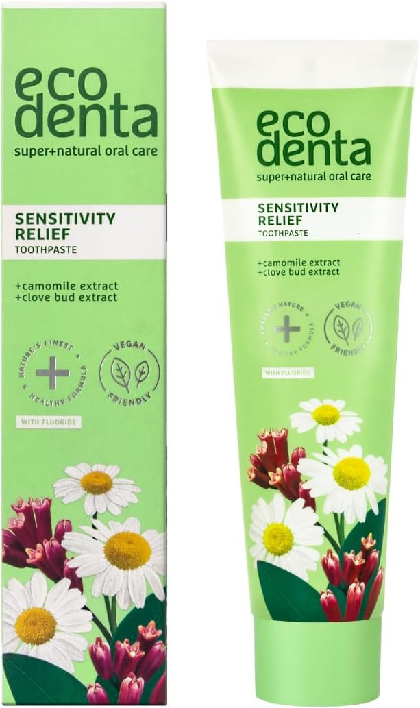 Ecodenta Sensitivity Relief Toothpaste with Camomile, Clove Extracts and Kalident - Tooth Paste with Fluoride 100 ml