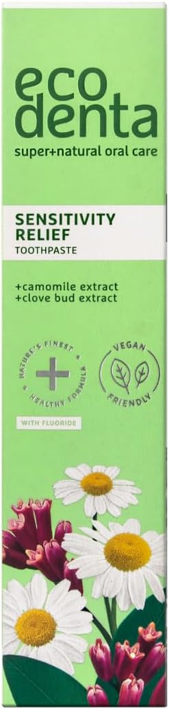 Ecodenta Sensitivity Relief Toothpaste with Camomile, Clove Extracts and Kalident - Tooth Paste with Fluoride 100 ml