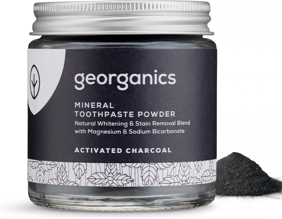 Georganics Mineral Toothpaste Powder - Tea Tree - Stain Removing & Teeth Whitening Powder - 100% Natural - SLS, Glycerine & Fluoride Free - Certified Cosmos Natural, Vegan and Cruelty-Free - 60ml