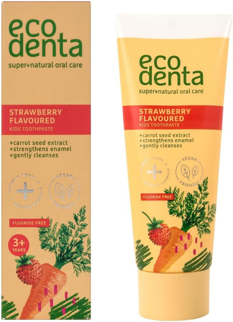 Ecodenta Kids Toothpaste - Wild Strawberry Flavoured Childrens Tooth Paste 75ml