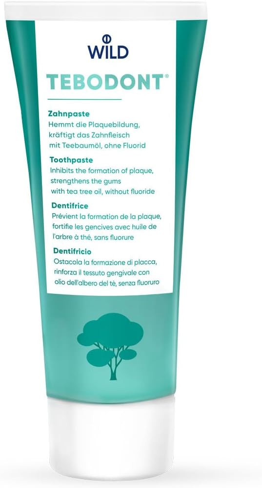 Tebodont Toothpaste Without Fluoride, inhibits The Formation of Plaque, Cares for and Strengthens The Gums, Contains Tea Tree Oil, Without Fluoride