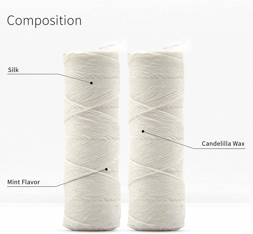 Bambaw Silk Floss Refill | Eco Friendly Non Plastic Dental Floss | Biodegradable Dental Floss Tape - Mint Flavour - 2x50M Refill