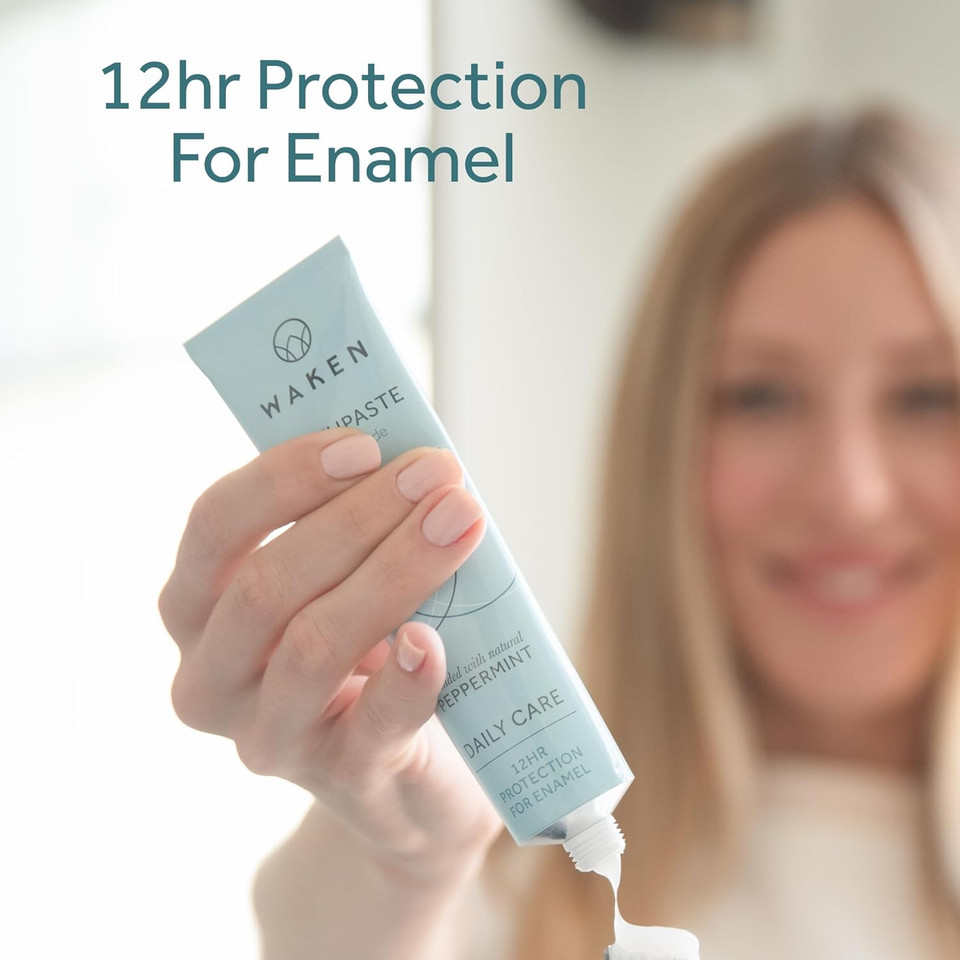 Waken, 75Ml, Peppermint Toothpaste, Fresh & Cool Natural Flavour, Lightly Foaming, with Fluoride, No Artificial Colours, Thoughtful Packaging, Recycled Aluminium Tube, Vegan Toothpaste (Pack of 2) Waken, 75Ml, Peppermint Toothpaste, Fresh & Cool Natural Flavour, Lightly Foaming, with Fluoride, No Artificial Colours, Thoughtful Packaging, Recycled Aluminium Tube, Vegan Toothpaste (Pack of 2)