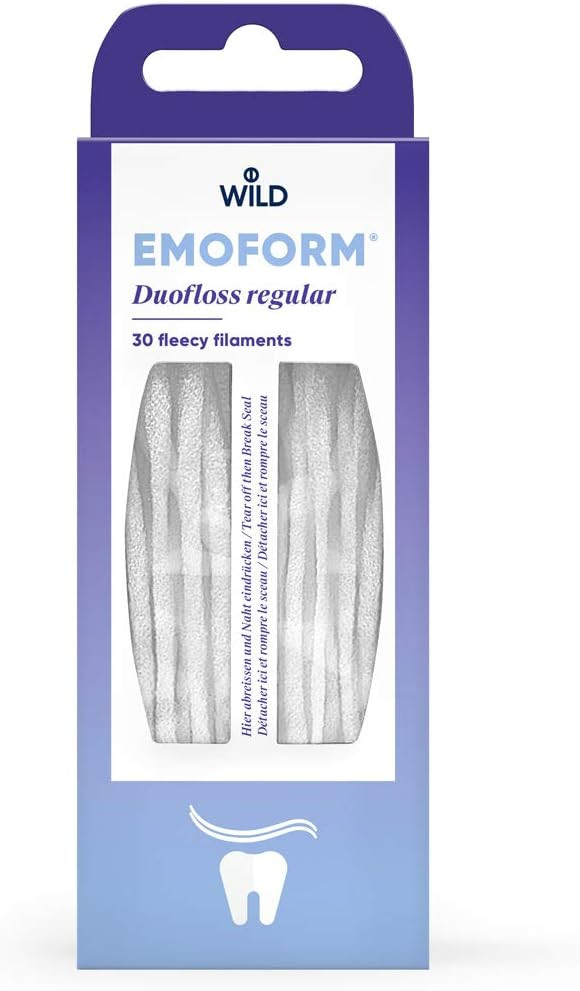 Emoform Duofloss Regular, for a Thorough Cleaning of Braces, implants, Bridges, retainers and Larger interdental Spaces