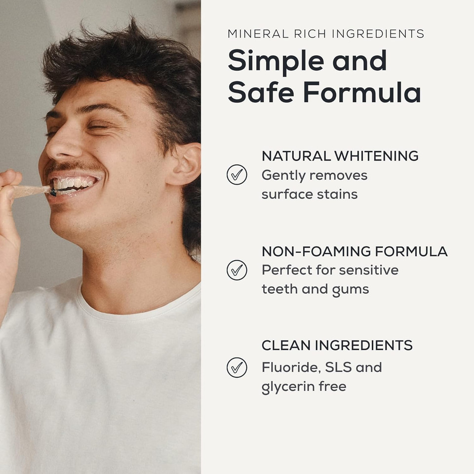 Georganics Whitening Mineral Toothpaste Powder - 120ml - Spearmint - 100% Natural Fluride Free, SLS Free & Glycerine Free - Stain Removing & Teeth Whitening - Certified Cosmos, Vegan & Cruelty-Free