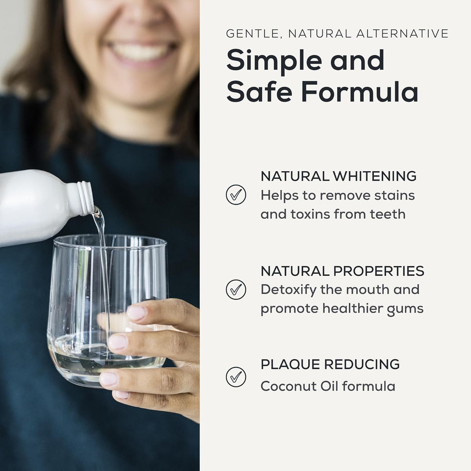 Georganics Whitening Oil Pulling Mouthwash - Activated Charcoal - Plaque-Reducing Coconut Oil Blend - 100% Natural Ingredients - SLS, Glycerine & Fluoride Free - Organic, Vegan, Cruelty-Free - 100ml