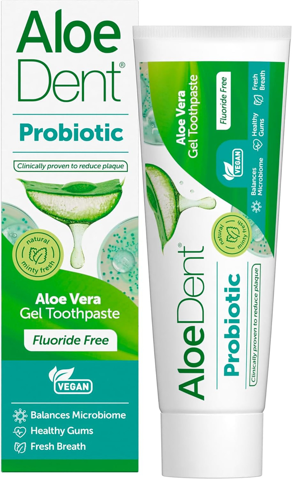 AloeDent Probiotic Toothpaste Fluoride Free - Balance Mouth Microbiome, Natural Oral Probiotic with Aloe Vera & Xylitol, SLS Free, Vegan, 75ml (Pack of 2) AloeDent Probiotic Toothpaste Fluoride Free - Balance Mouth Microbiome, Natural Oral Probiotic with Aloe Vera & Xylitol, SLS Free, Vegan, 75ml (Pack of 2)
