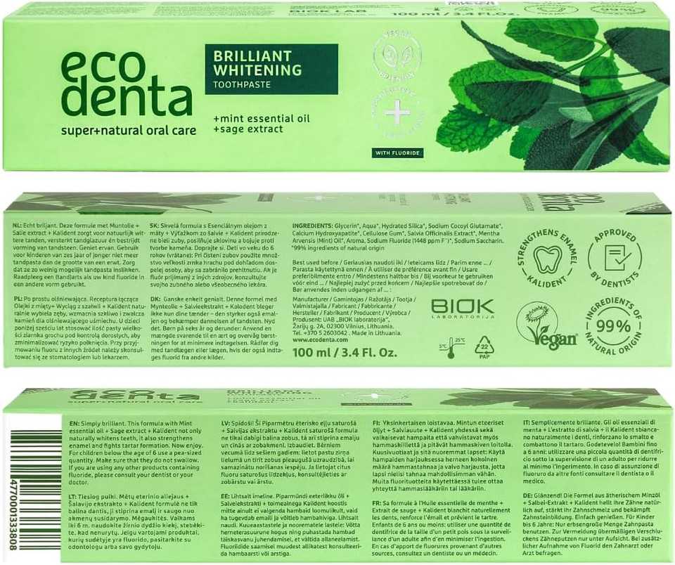 Ecodenta Multifunctional Alcohol Free Mouthwash for Bad Breath with Fluoride Suitable for Kids - Mouth Wash 250ml