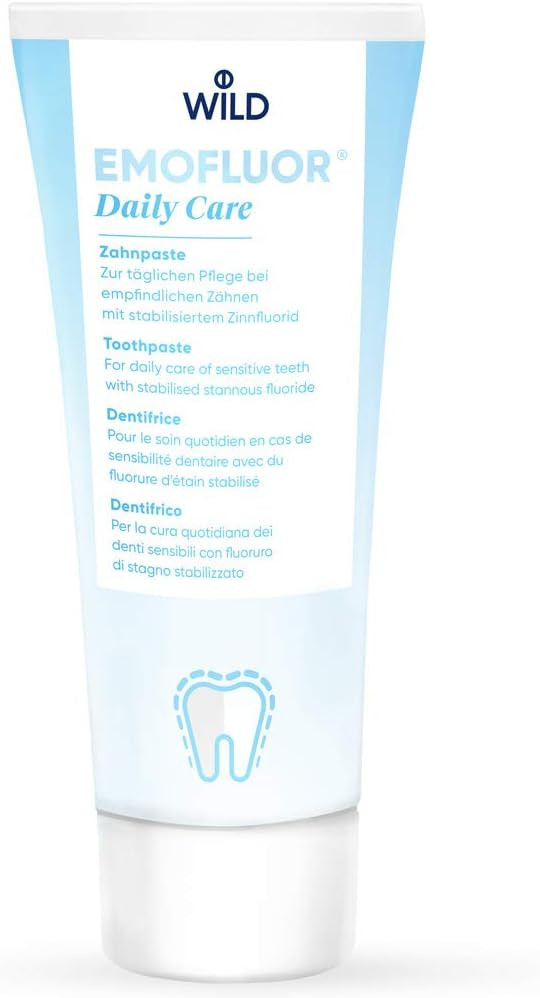 Emofluor Daily Care Toothpaste, for Daily Care of Sensitive Teeth, with stabilised stannous Fluoride