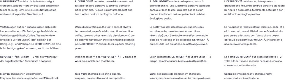 Depurdent Clean & Polish Paste for teeth cleaning, removes dental plaque and teeth discoloration with polishing effect