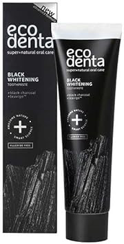 Ecodenta Black Whitening Toothpaste Set: Activated Carbon (Orange), Cinnamon (Black), Fluoride-Free, 3x100ml