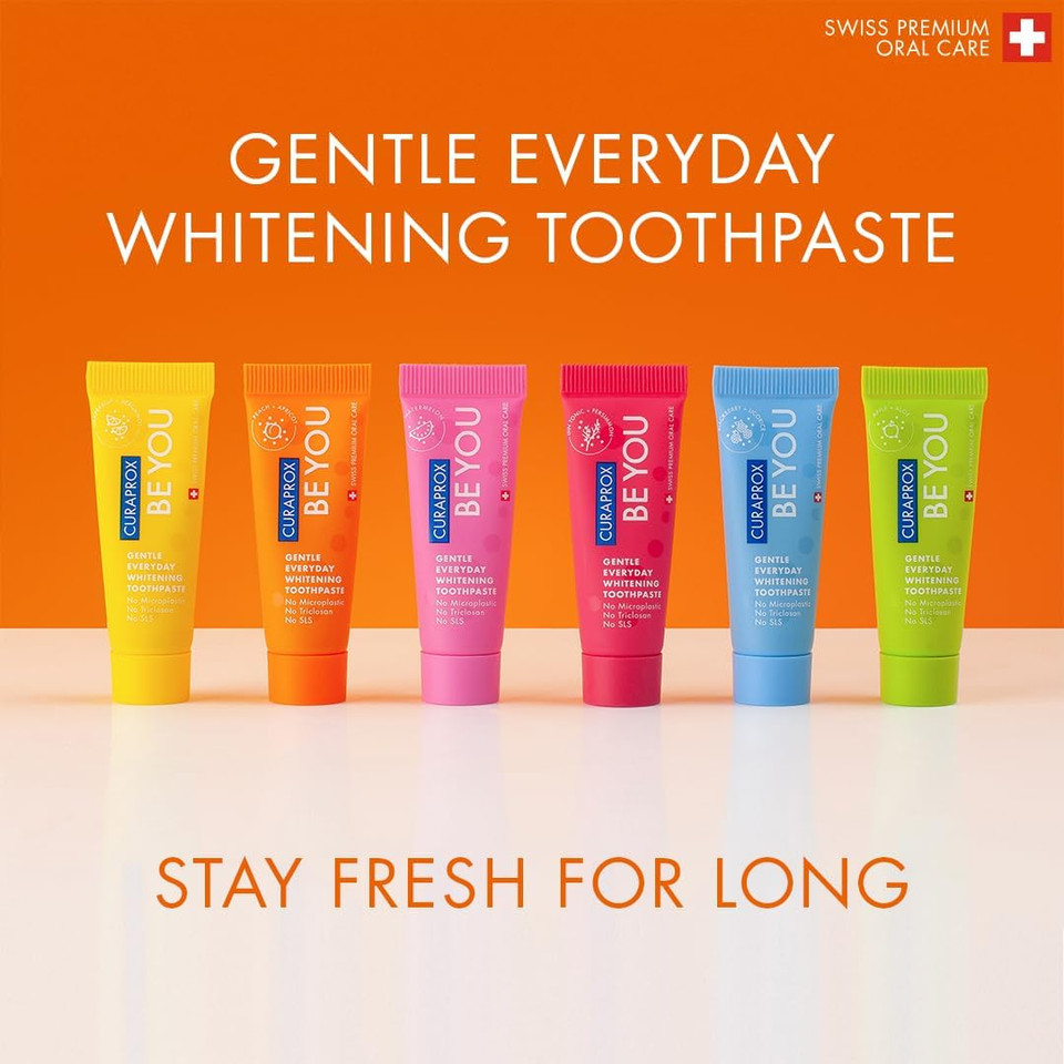 Curaprox Be You Six-Taste-Pack - Mini Travel Size Toothpaste and Toothbrush Kit