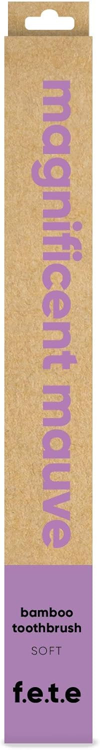 f.e.t.e | Magnificent Mauve Bamboo Toothbrush | Biodegradable & Compostable Handle | Recyclable Soft Bristles | Sustainable | Vegan