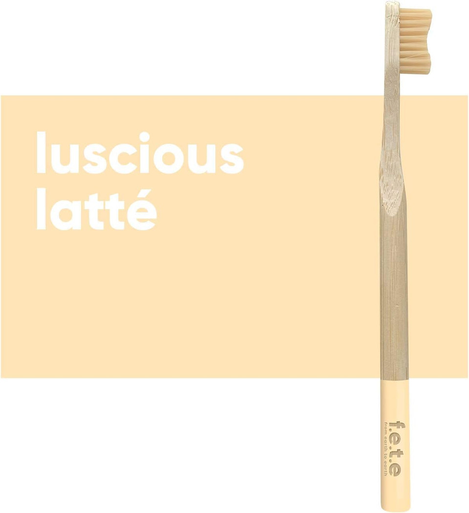 f.e.t.e | Luscious Latte Bamboo Toothbrush | Biodegradable Handle | Recyclable Soft Bristles | Sustainable | Vegan