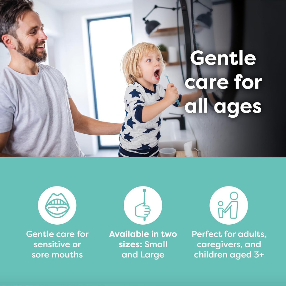 Oralieve Small 360° Tooth and Mouth Brush (Pink), Soft Toothbrush for Sore, Sensitive or Dry Mouths, Childrens 360 Toothbrush with Easy Grip Handle - Genuine Oralieve Round Tooth Brush