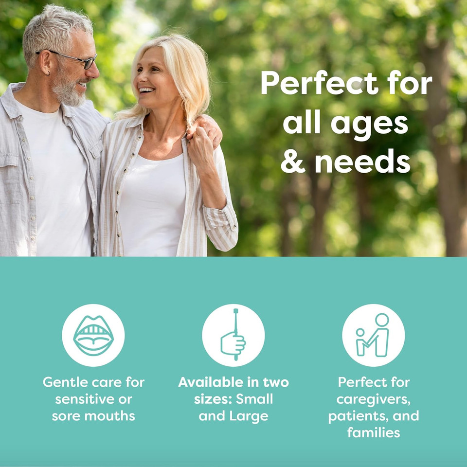 Oralieve Large 360° Tooth and Mouth Brush, Soft Toothbrush for Sore, Sensitive or Dry Mouths, 360 Toothbrush for a Gentle Yet Thorough Clean, Easy Grip Handle - Genuine Oralieve Round Tooth Brush