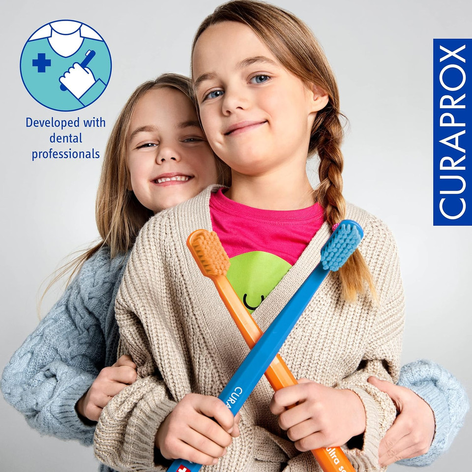 Curaprox Childrens Toothbrush for 4+ Years - Ultra-Soft Kids Toothbrush with 5500 Ultra-Soft CUREN Bristles