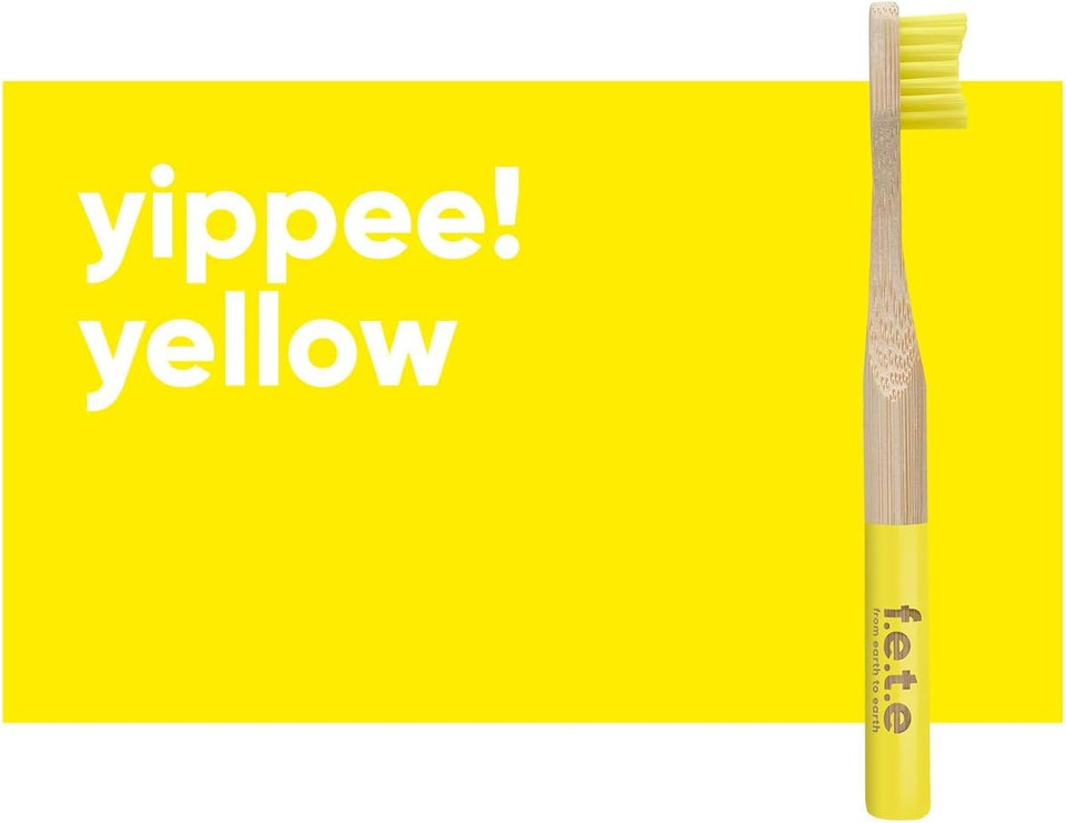 f.e.t.e | Positively Pink Children's Bamboo Toothbrush | Biodegradable & Compostable Handle | Recyclable Soft Bristles | Sustainable | Vegan
