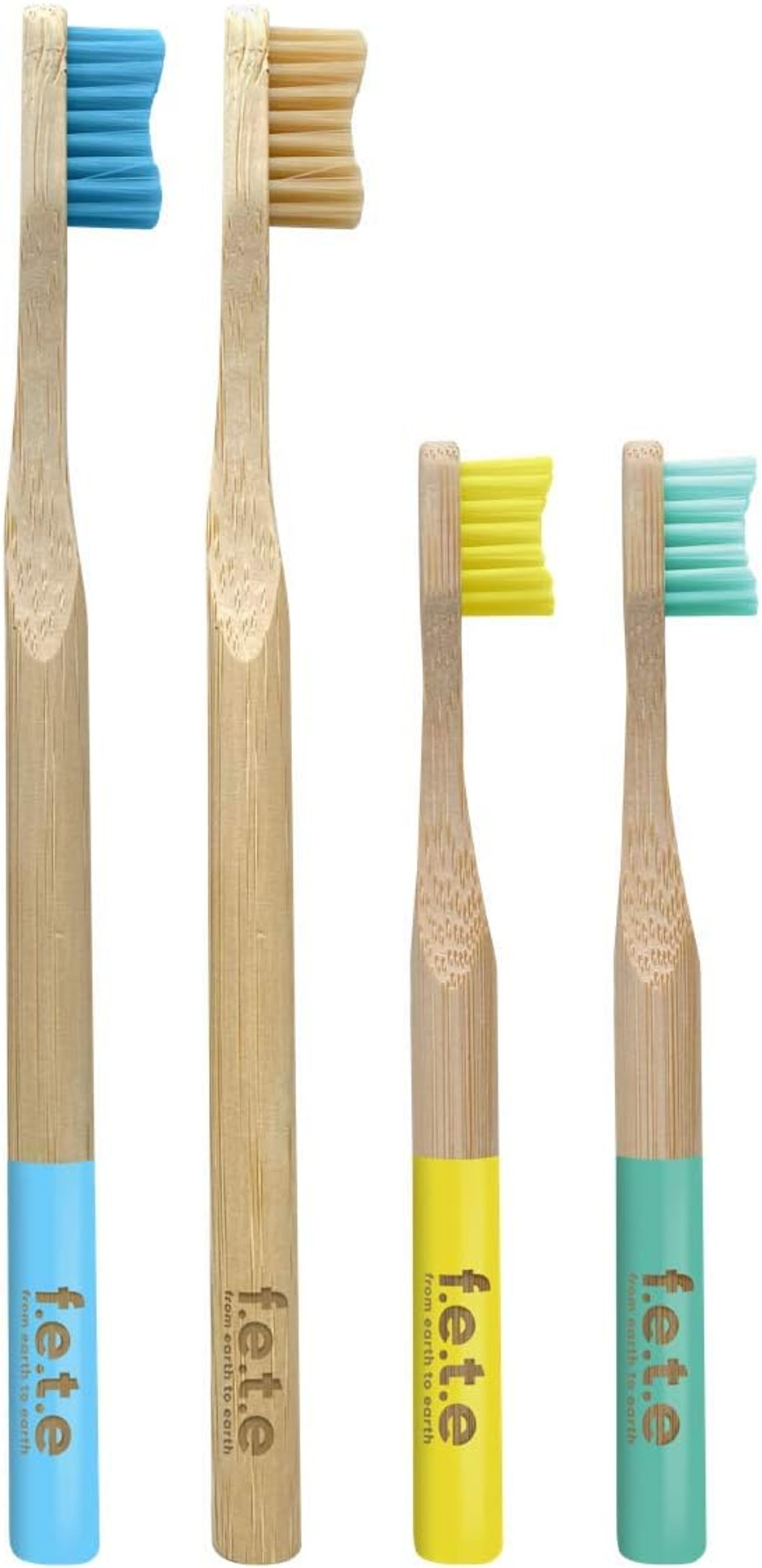 f.e.t.e | Fantastic Family Bamboo Toothbrush Family Pack | Biodegradable & Compostable Handle | Recyclable Bristles | Sustainable | Vegan
