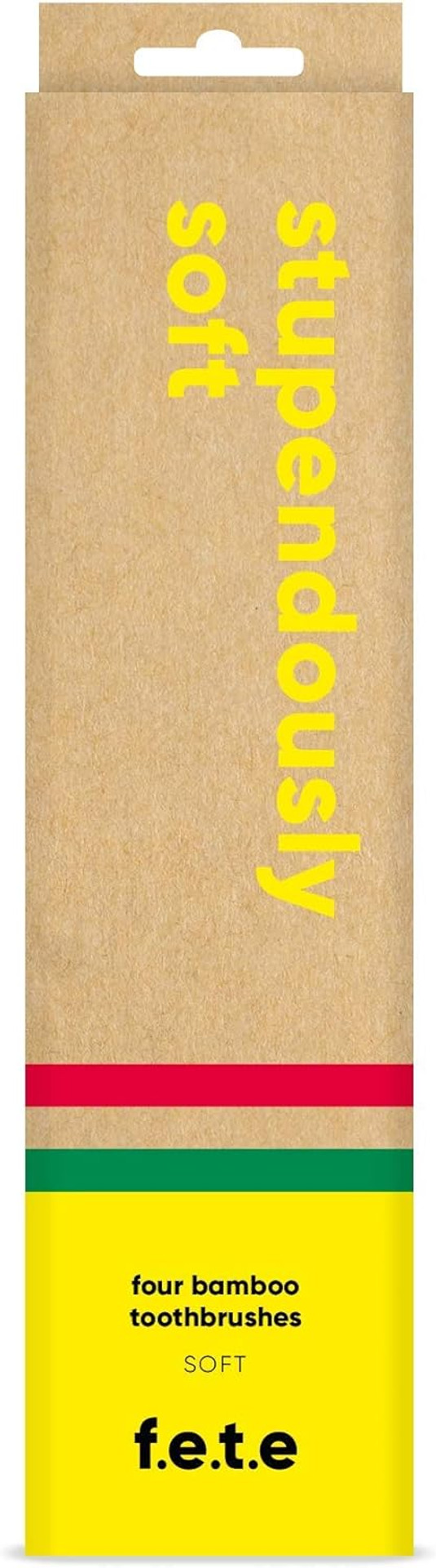 f.e.t.e | Stupendously Soft Bamboo Toothbrush Multipack | Biodegradable & Compostable Handle | Recyclable Soft Bristles | Sustainable | Vegan
