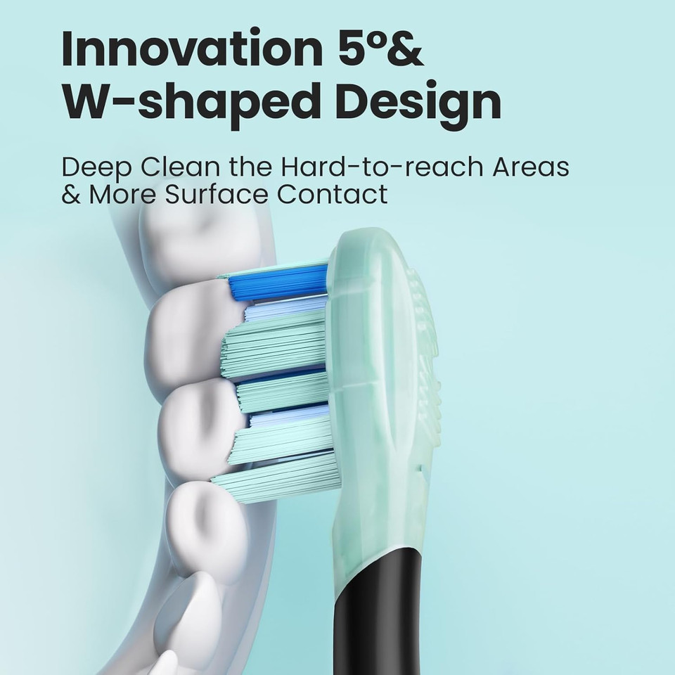 Oclean Replacement Toothbrush Heads, Soft Self-Developed Bristles, 2-Pack, Black, Compatible with All Oclean Adult Electric Toothbrushes (Ultra Gum Care)