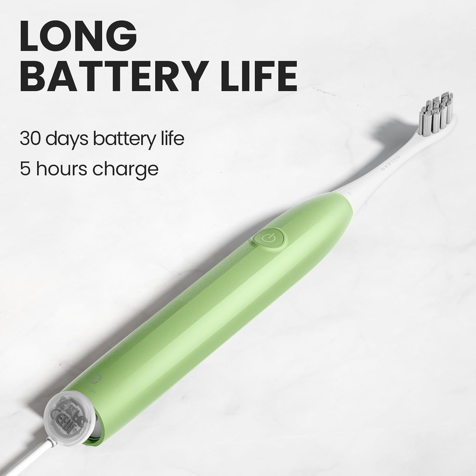 Oclean Sonic Electric Toothbrush,Electric Toothbrushes Adults,Rechargeable Electric Toothbrush with 72000 Movements Deep Clean Mode,Beginner Friendly,2 Minutes Smart Timer-Green