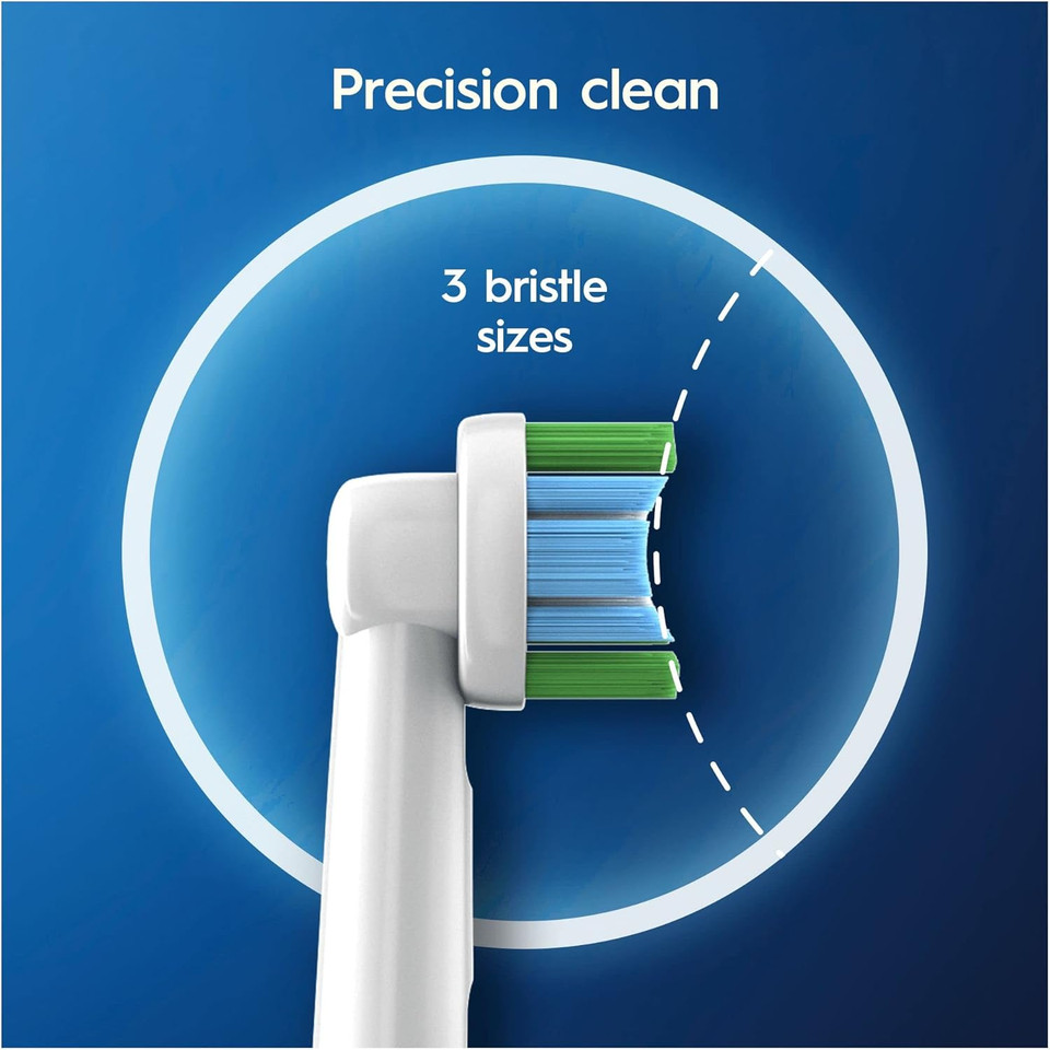 Oral-B Precision Clean Electric Toothbrush Head with CleanMaximiser Technology, Excess Plaque Remover, Pack of 6 Toothbrush Heads, White