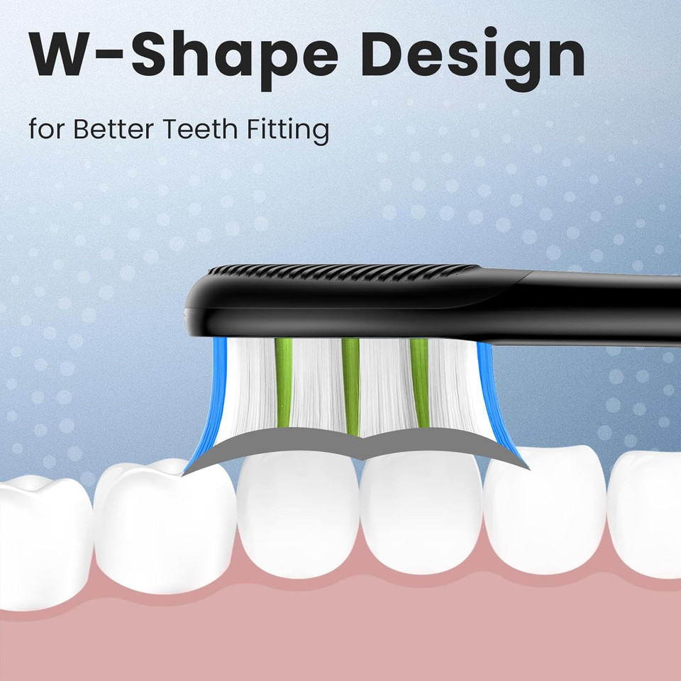 Oclean Toothbrush Professional Clean Brush Head Replacements, Compatible with All Oclean Electric Handles, FDA Approved (2 Pack)  White