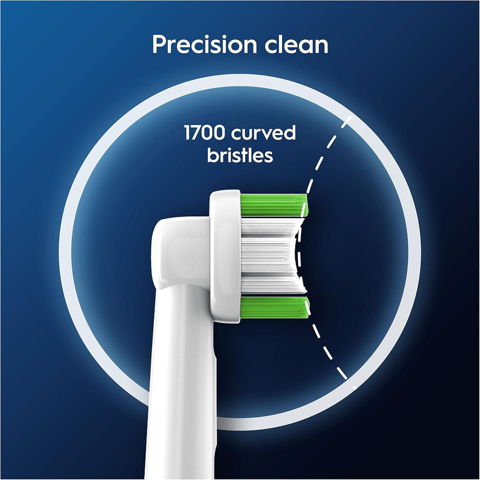 Oral-B Pro Precision Clean Electric Toothbrush Head, X-Shape and Angled Bristles for Deeper Plaque Removal, Pack of 12 Toothbrush Heads, White