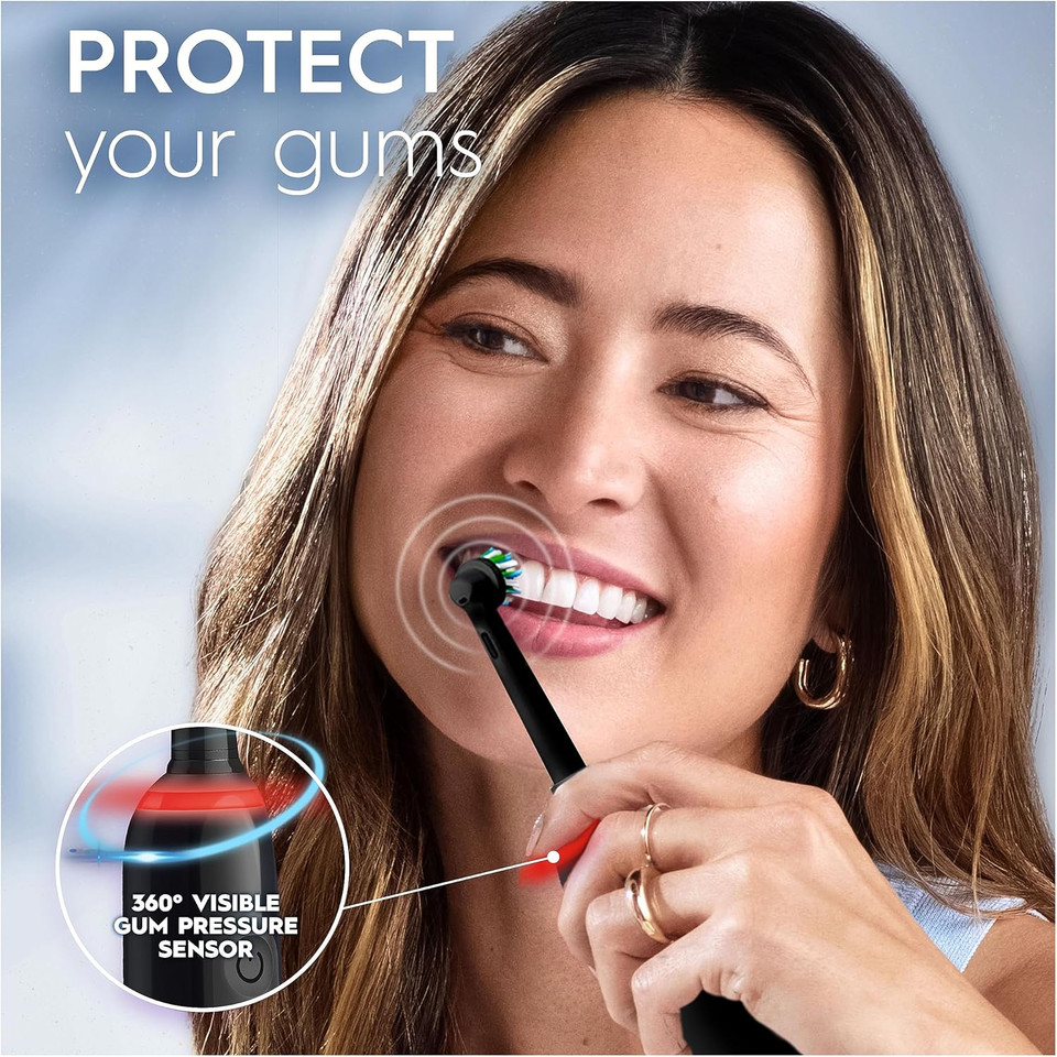 Oral-B Pro 3 Electric Toothbrushes For Adults, Oral B Electric Toothbrush, Gifts For Women or Men, 1 Cross Action Toothbrush Head & Travel Case, 3 Modes with Whitening, 2 Pin UK Plug, 3500, White