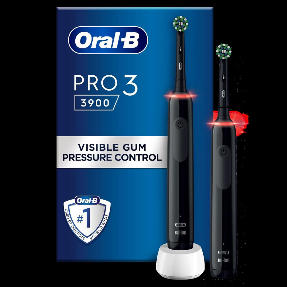 Oral-B Pro 3 Electric Toothbrushes For Adults With 3D Cleaning, 1 Toothbrush Head & Pro-Expert Advance Deep Clean Toothpaste, 75 ml, 2 Pin UK Plug, Black
