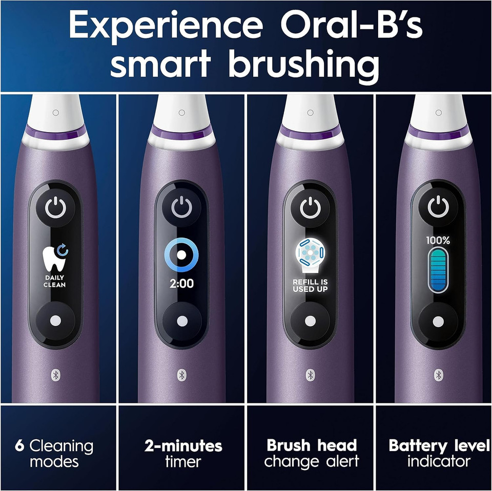 Oral-B iO8 Electric Toothbrushes For Adults, Oral B Electric Toothbrush, App Connected Handle, 1 Ultimate Clean Toothbrush Head & Magnetic Pouch, 6 Modes, Teeth Whitening, 2 Pin UK Plug Oral-B iO8 Electric Toothbrushes For Adults, Oral B Electric Toothbrush, App Connected Handle, 1 Ultimate Clean Toothbrush Head & Magnetic Pouch, 6 Modes, Teeth Whitening, 2 Pin UK Plug