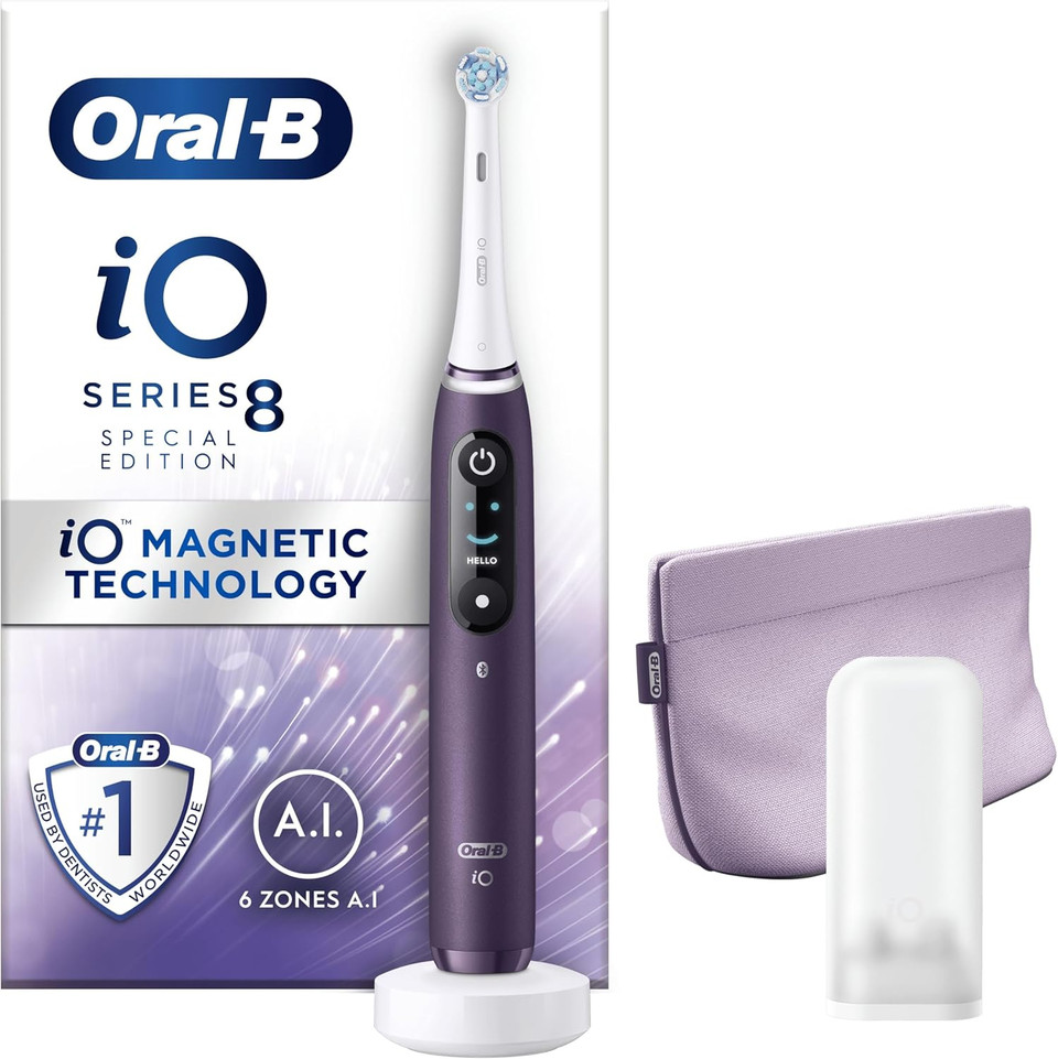 Oral-B iO8 Electric Toothbrushes For Adults, Oral B Electric Toothbrush, App Connected Handle, 1 Ultimate Clean Toothbrush Head & Magnetic Pouch, 6 Modes, Teeth Whitening, 2 Pin UK Plug Oral-B iO8 Electric Toothbrushes For Adults, Oral B Electric Toothbrush, App Connected Handle, 1 Ultimate Clean Toothbrush Head & Magnetic Pouch, 6 Modes, Teeth Whitening, 2 Pin UK Plug