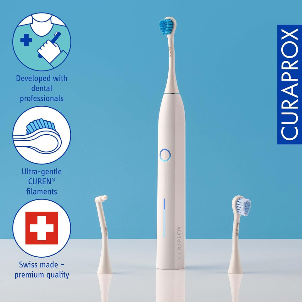 Curaprox Hydrosonic Pro Sonic Toothbrush - Curaprox Electric Toothbrush for Adults with 7 Cleaning Levels