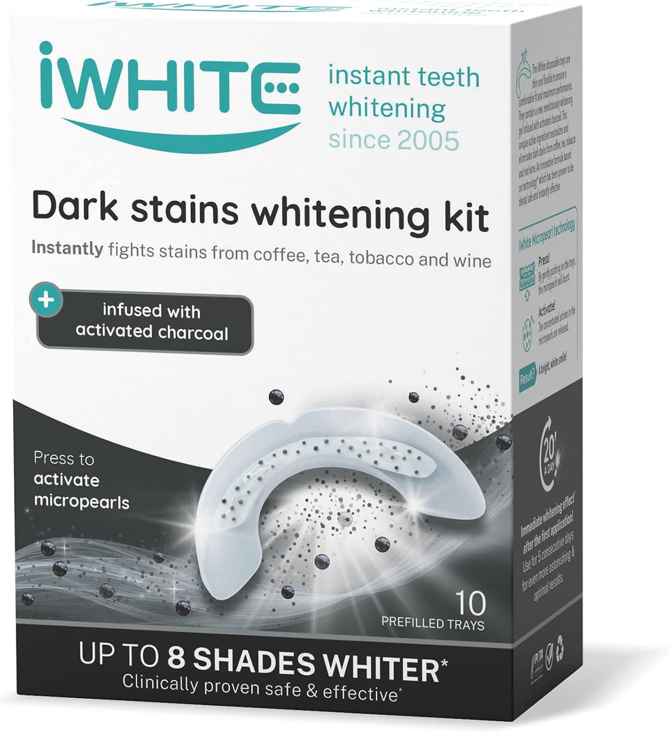 iWhite Instant 2 Teeth Whitening Kit with 10 Trays - Up to 8 Shades Whiter - Enamel Restoration - Professional Tooth Whitening - Clinically Proven Ingredients - Dark Stain iWhite Instant 2 Teeth Whitening Kit with 10 Trays - Up to 8 Shades Whiter - Enamel Restoration - Professional Tooth Whitening - Clinically Proven Ingredients - Dark Stain