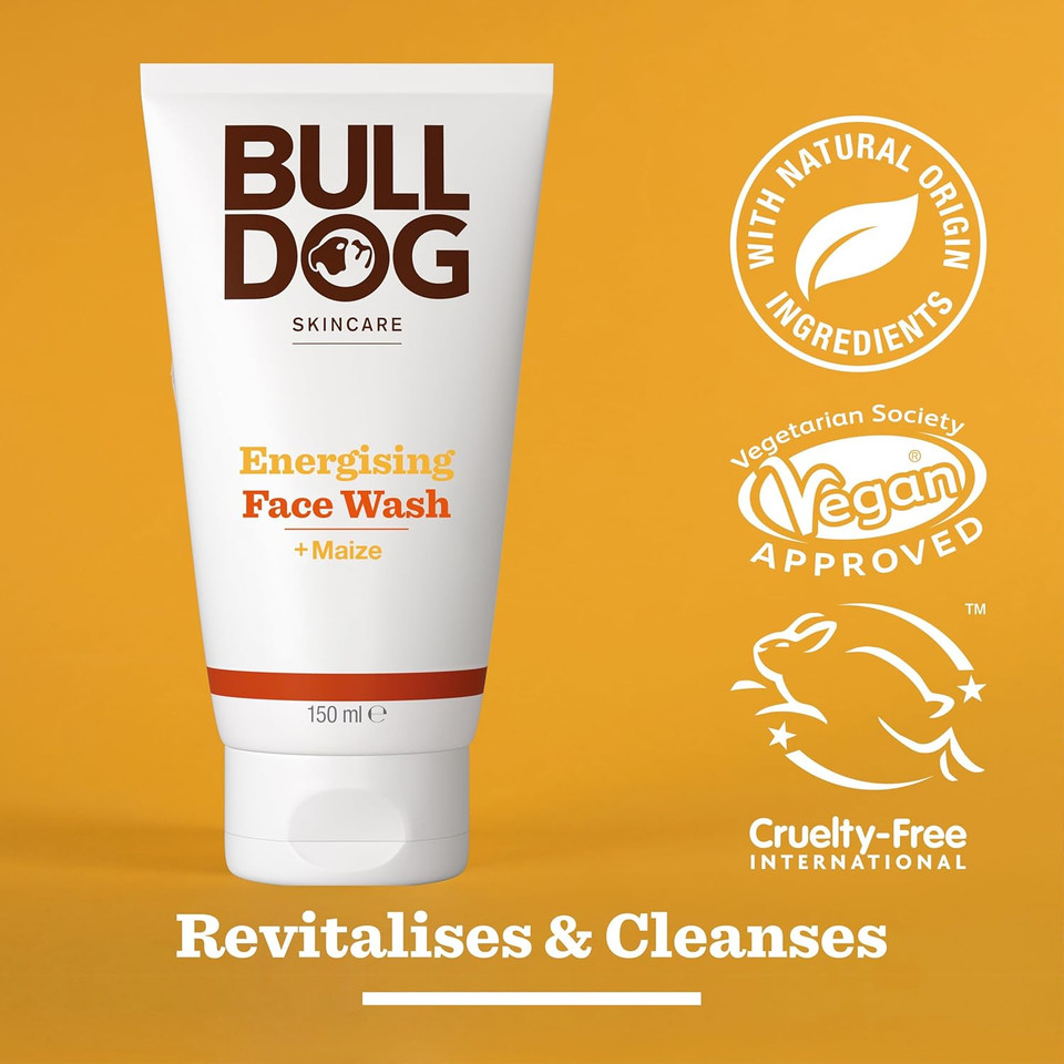 BULLDOG SKINCARE - Energising Face Wash For Men | Revitalising Face Cleanser | 150 ml