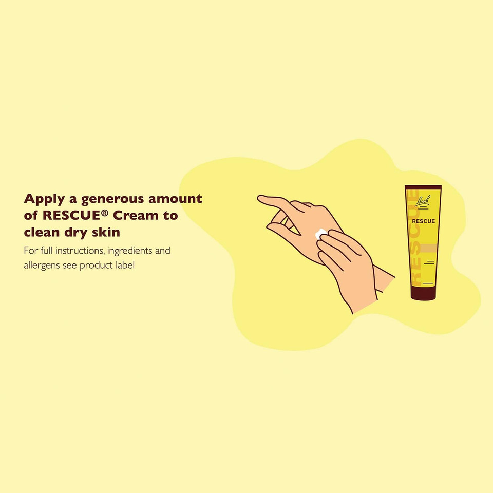 Rescue Cream, 24 Hour Moisturising Cream with Flower Essences for Emotional Wellness and Balance, Fragrance Free, Only for Skin, 1 x 50 ml