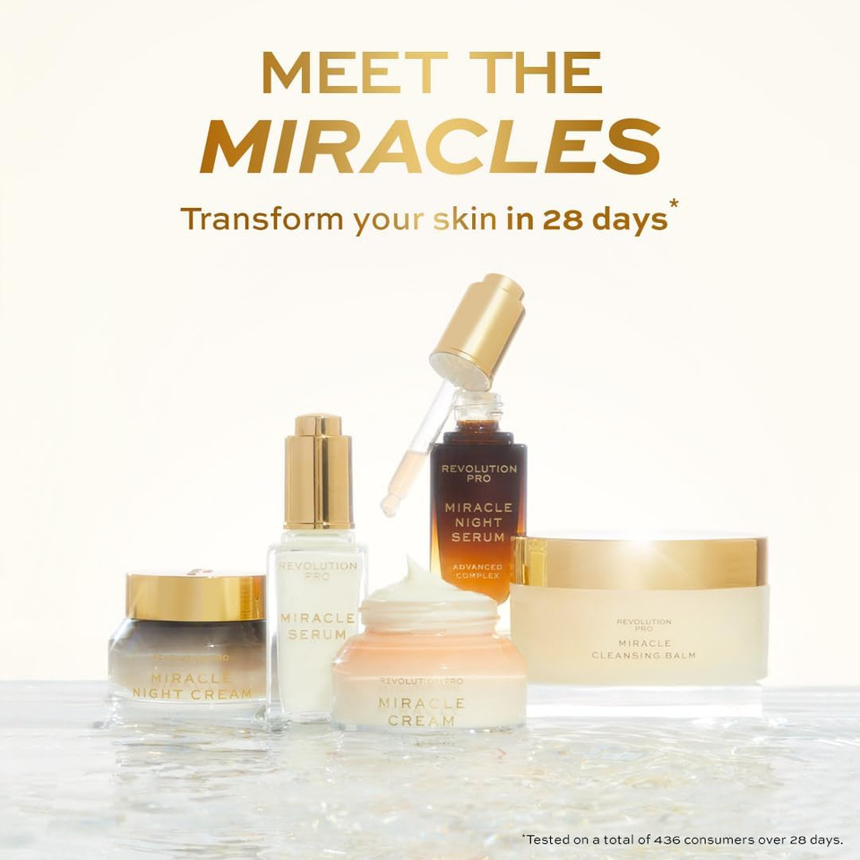 Revolution Pro, Miracle Cream, Hydrating & Beautifying Face Cream, Reduces Dull Complexions, Lightweight Formula, Contains Hyaluronic Acid & Niacinamide, 50 ml