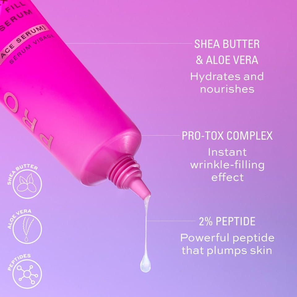 Revolution, Pro-tox Fine Line Smoothing Face Serum, Helps Fine Lines & Wrinkles with Peptides, Dermatologist-Tested & Approved, Vegan & Cruelty-Free, 30g