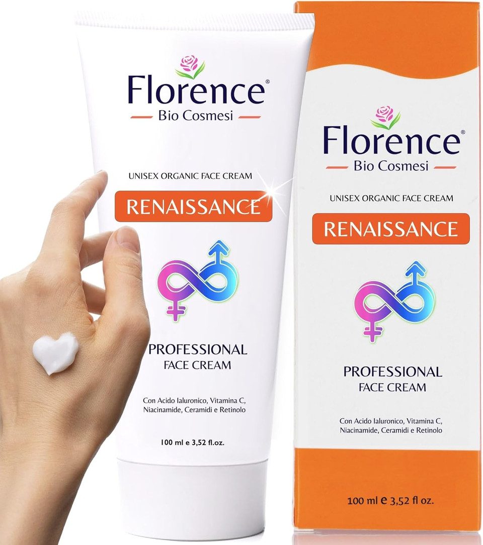 Organic Face Cream, Anti-Wrinkle, Anti Age, Facial Moisturiser with Hyaluronic Acid, Vitamin C, Niacinamide, Ceramides & Vitamin C for a Long Lasting & Intense Hydration. For men and women, 100 ml