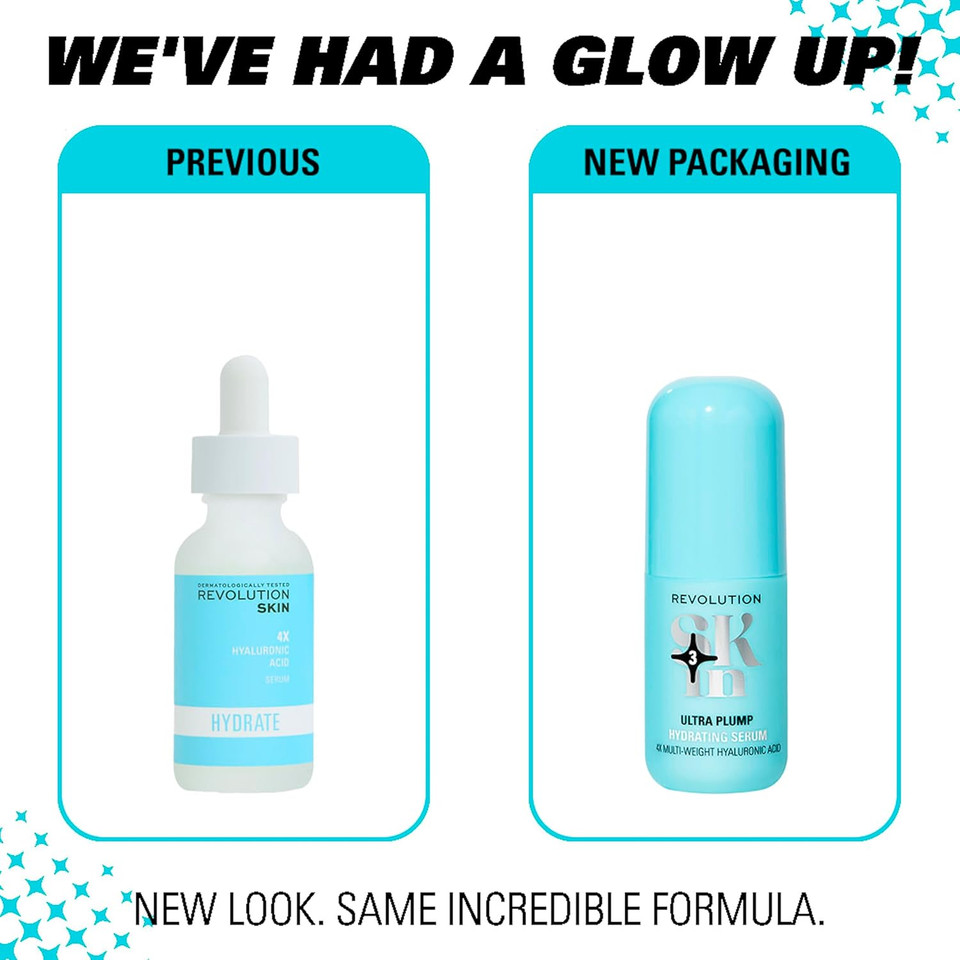 Revolution Skincare London Skin, 4X Hyaluronic Acid Face Serum, 30ml