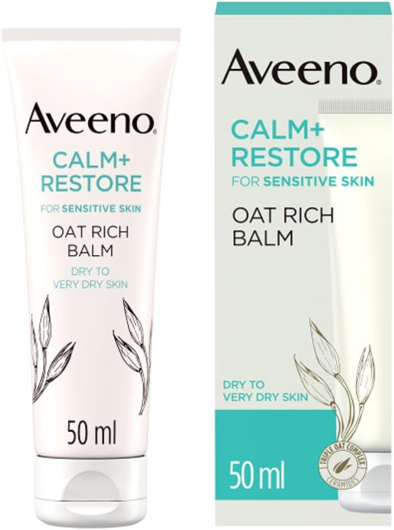 Aveeno Face Calm+Restore Rich Oat Moisturising Balm (1x 50ml), 24-Hour Hydration Face Moisturiser with Triple Oat Complex, Face Care Soothes and Hydrates Irritated, Very Dry, and Sensitive Skin