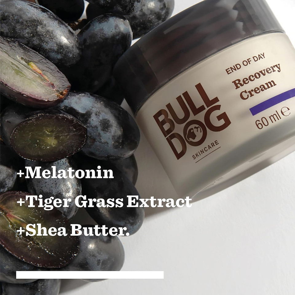 BULLDOG SKINCARE - End Of Day Recovery Cream for Men | Rehydrate & Soothe | 60 ml