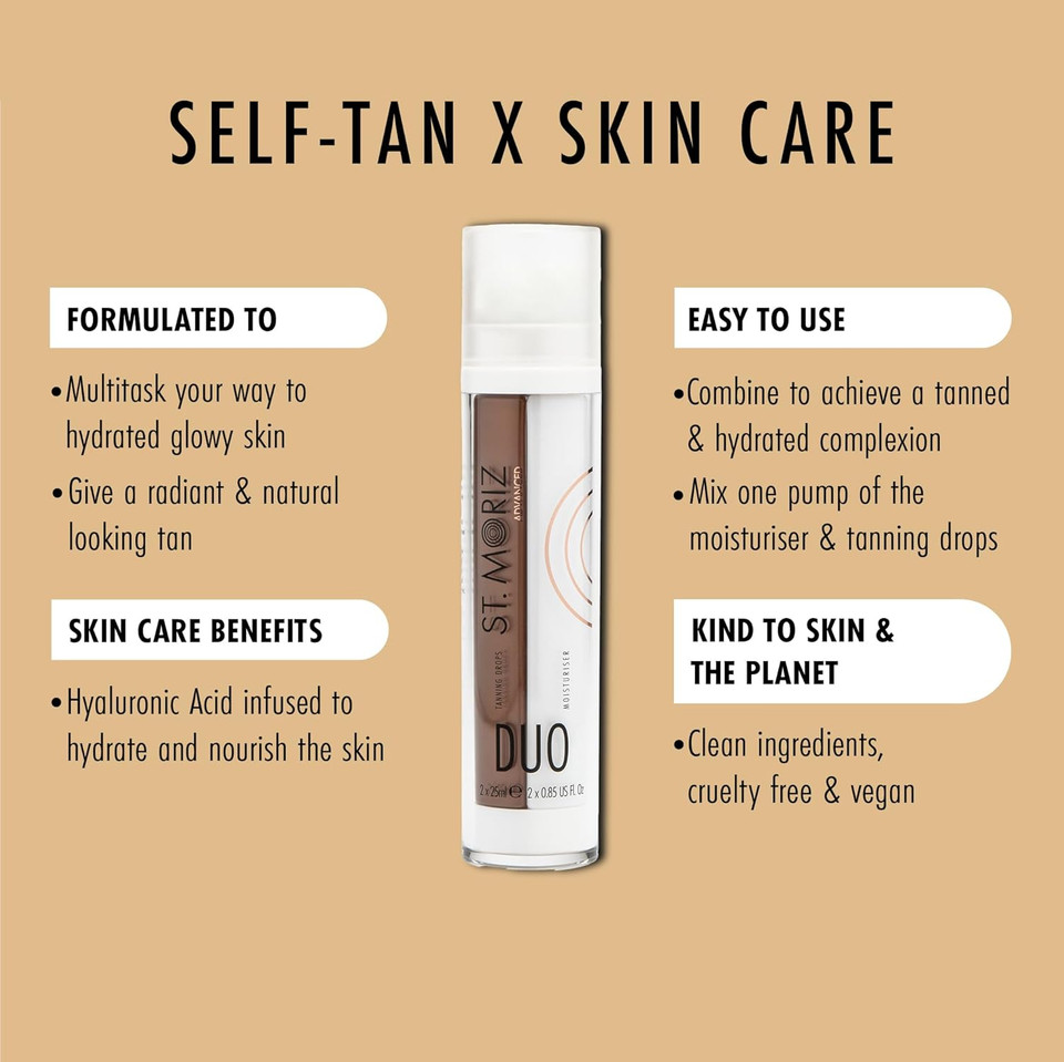 St Moriz Advanced Glow Serum Bronzing Drops | Bronzing Face Serum with Hyaluronic Acid | Gives an Instant Sun-Kissed Complexion | Natural Glow Enhancer | Liquid Bronzer for Face | Vegan | 25ml