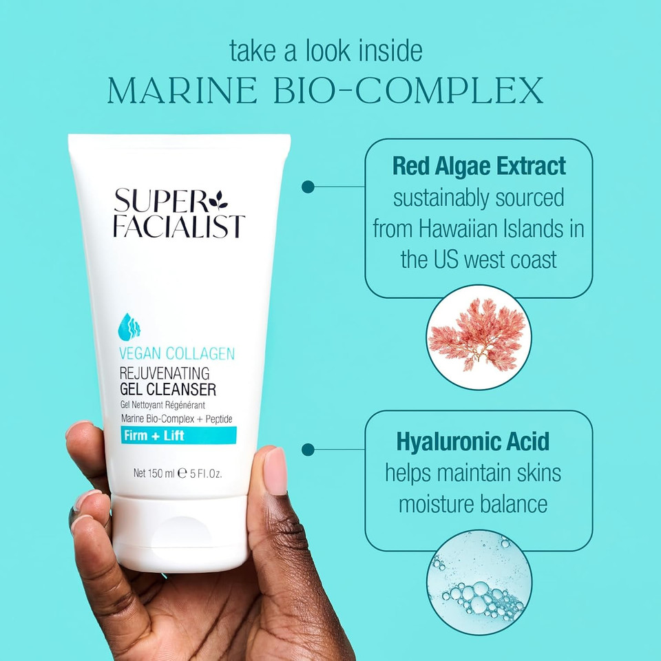 Super Facialist Vegan Collagen Super Smooth Day Cream - Super Smooth Day Cream, Firming, Smoothing & Plumping, Copper, antioxidant-rich Hibiscus, Peptide, Gentle Face Care, Vegan Friendly, 50ml